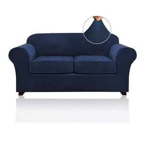 3 Pieces Love Seat, Large Couch, and recliner Stretch Velvet Couch Covers